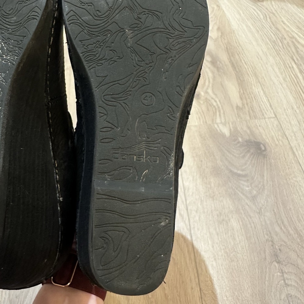 Dansko Women's Sandra Mary Jane Black Suede Leather Wedge Heel Size 41 10.5/11 - Picture 7 of 9